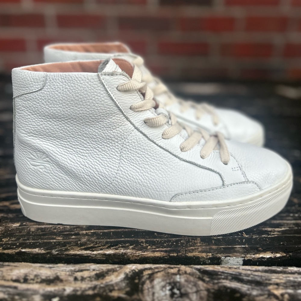 Soludos Ibiza Women’s High-Top White Leather Size 7 Lace Up Sneaker Boot G3